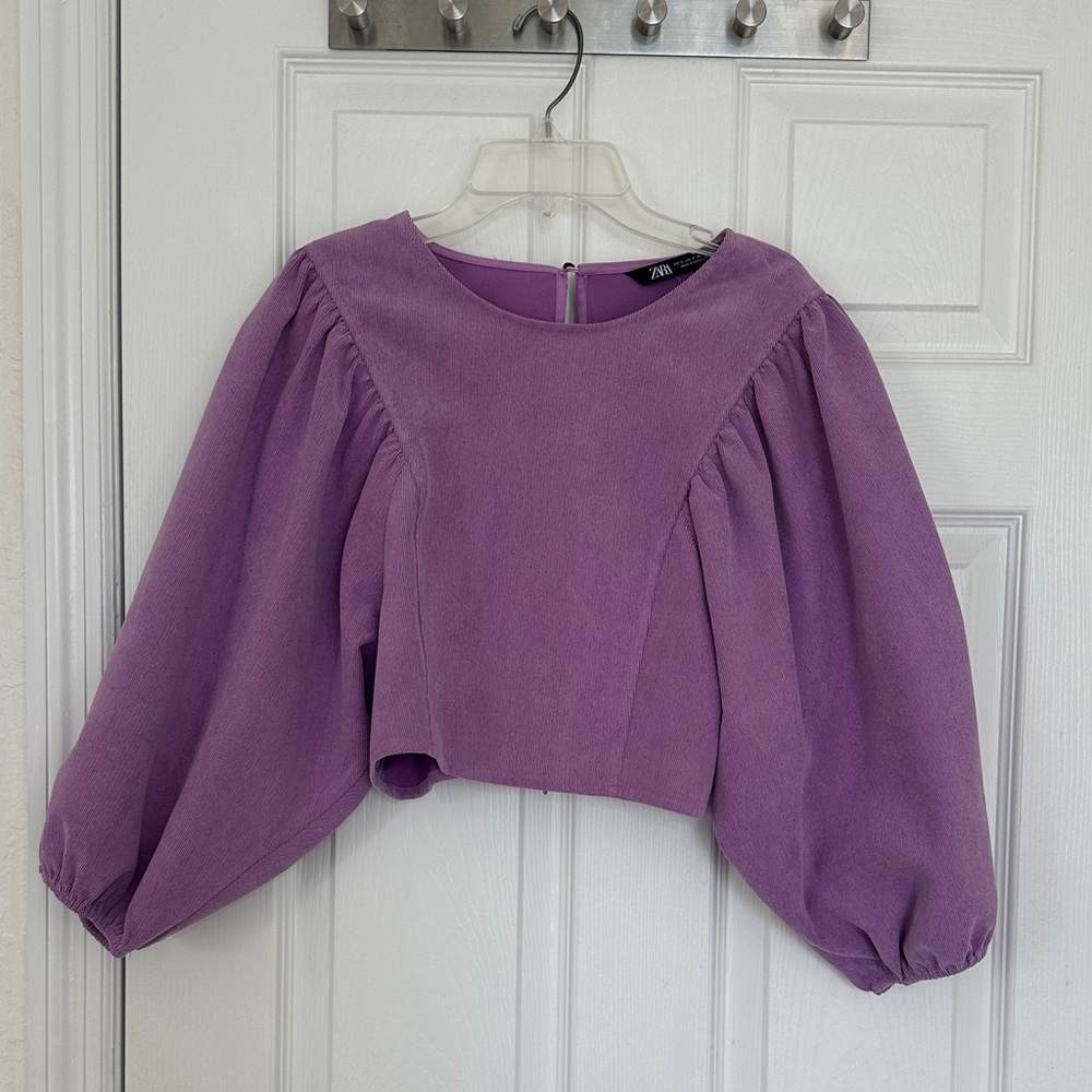 Zara Lavender Puff Sleeve Blouse